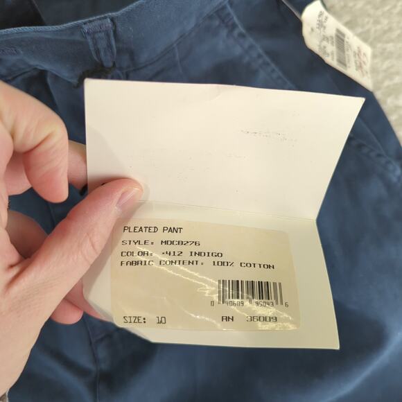 Vintage 90s Calvin Klein Pleated Pants Navy Blue Tapered Leg Women's 6 High-rise - Picture 9 of 11